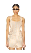 Cinq À Sept Gingham Denim Top