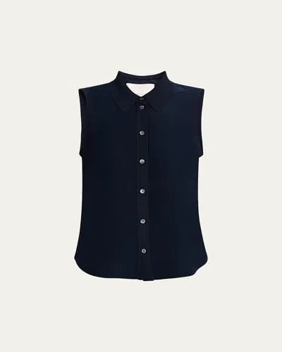 Cinq À Sept Giselle Sleeveless Button-down Silk Blouse