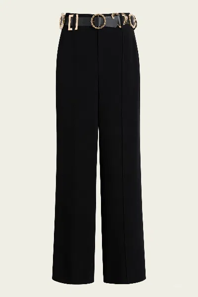 Cinq À Sept Gold Belt Ester Pant In Black