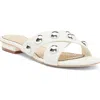 Cinq À Sept Grace Studded Slide Sandal In Ivory