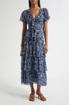 Cinq À Sept Graphic Cosmos Grizzo Maxi Dress In Blue