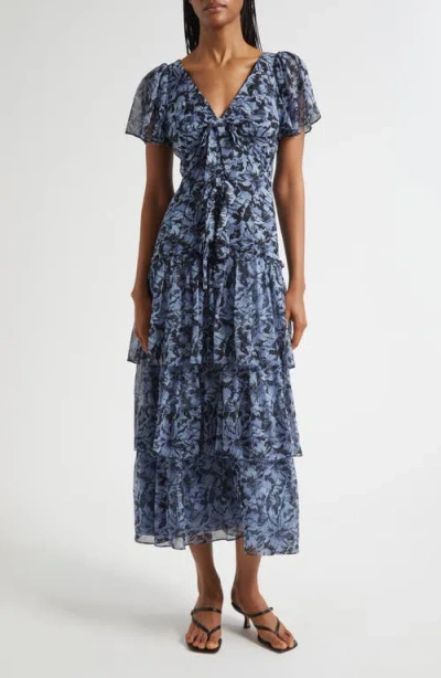 Cinq À Sept Graphic Cosmos Grizzo Maxi Dress In Blue