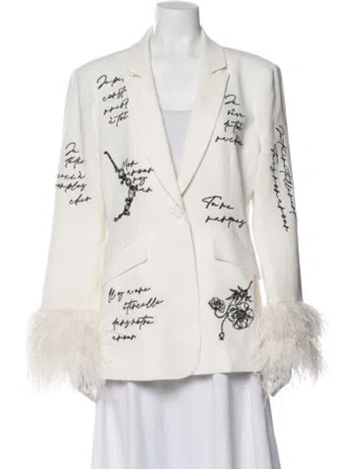 Pre-owned Cinq À Sept Graphic Print Blazer In Neutral