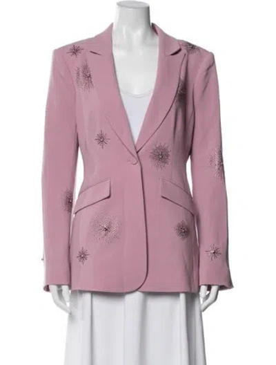 Pre-owned Cinq À Sept Graphic Print Blazer In Purple