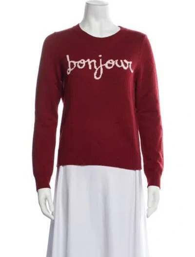 Pre-owned Cinq À Sept Graphic Print Crew Neck Sweater In Pink