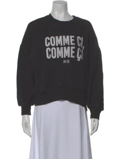 Pre-owned Cinq À Sept Graphic Print Crew Neck Sweatshirt In Black