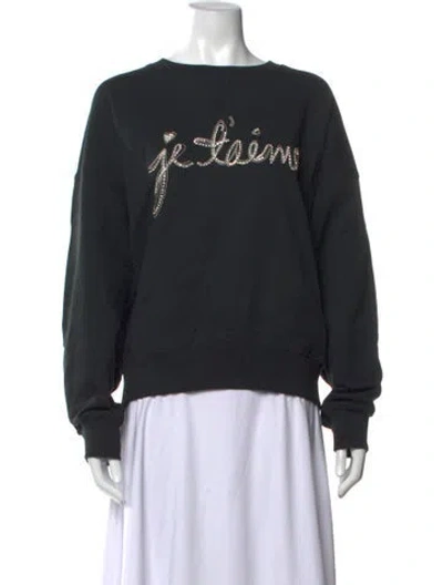 Pre-owned Cinq À Sept Graphic Print Crew Neck Sweatshirt W/ Tags In Black