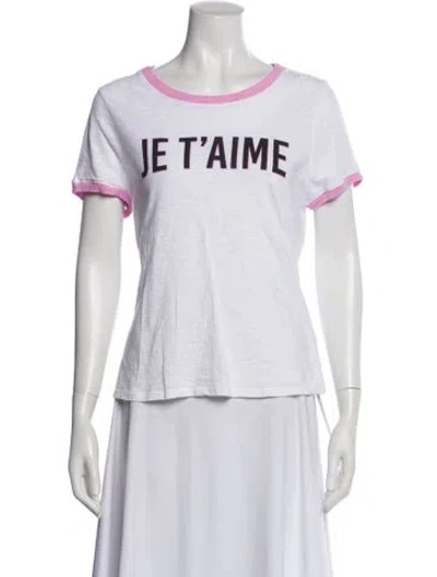 Pre-owned Cinq À Sept Graphic Print Crew Neck T-shirt In Neutral