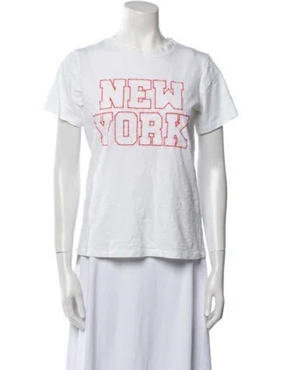 Pre-owned Cinq À Sept Graphic Print Crew Neck T-shirt In Neutral