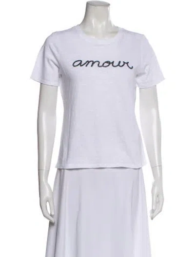 Pre-owned Cinq À Sept Graphic Print Crew Neck T-shirt In Neutral