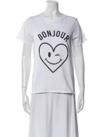 Pre-owned Cinq À Sept Graphic Print Crew Neck T-shirt In Neutral