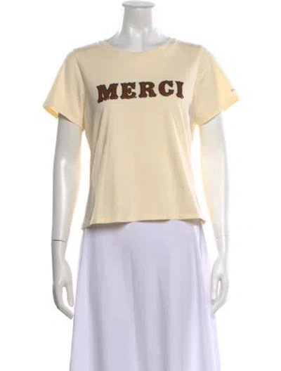 Pre-owned Cinq À Sept Graphic Print Crew Neck T-shirt In Neutral
