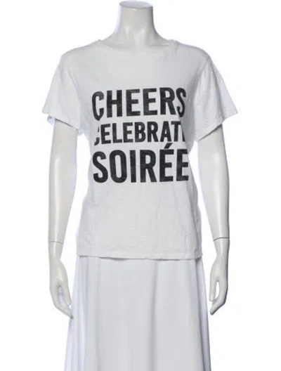 Pre-owned Cinq À Sept Graphic Print Crew Neck T-shirt In Neutral