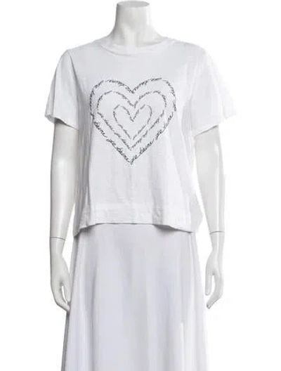 Pre-owned Cinq À Sept Graphic Print Crew Neck T-shirt In Neutrals