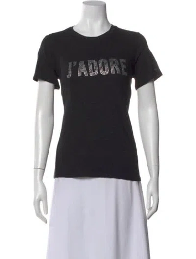 Pre-owned Cinq À Sept Graphic Print Crew Neck T-shirt W/ Tags In Black