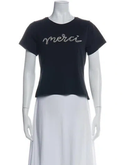 Pre-owned Cinq À Sept Graphic Print Crew Neck T-shirt W/ Tags In Gray