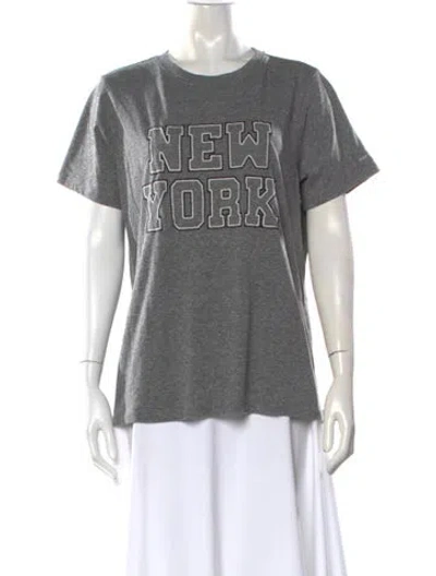 Pre-owned Cinq À Sept Graphic Print Crew Neck T-shirt W/ Tags In Gray