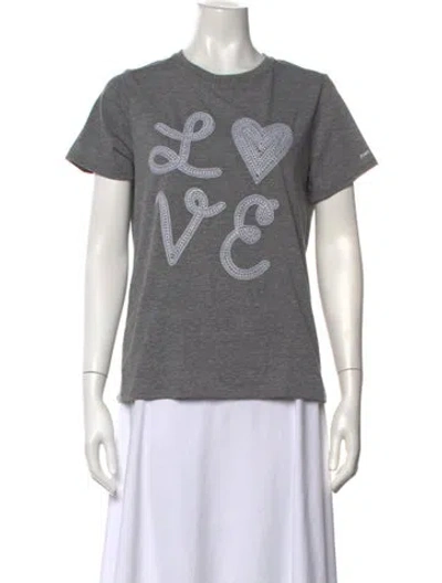 Pre-owned Cinq À Sept Graphic Print Crew Neck T-shirt W/ Tags In Grey