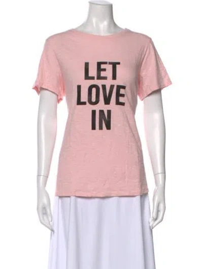 Pre-owned Cinq À Sept Graphic Print Crew Neck T-shirt W/ Tags In Pink