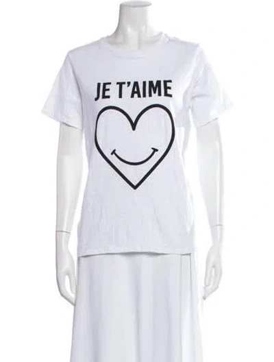 Pre-owned Cinq À Sept Graphic Print Crew Neck T-shirt In White