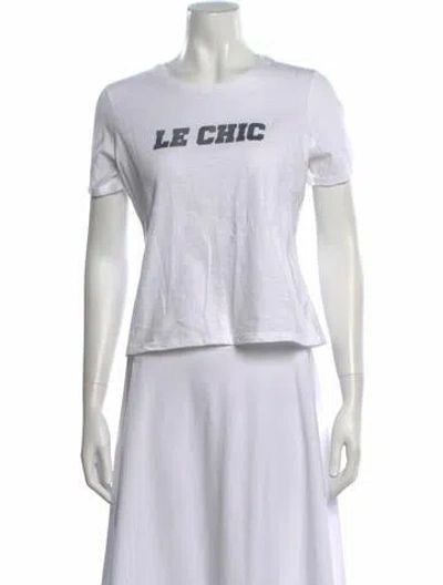 Pre-owned Cinq À Sept Graphic Print Crew Neck T-shirt In White