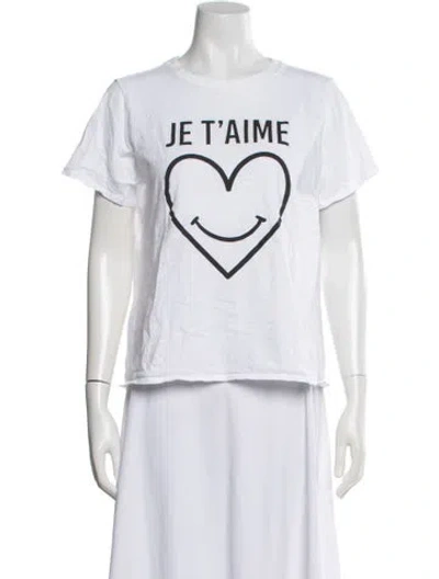 Pre-owned Cinq À Sept Graphic Print Crew Neck T-shirt In White