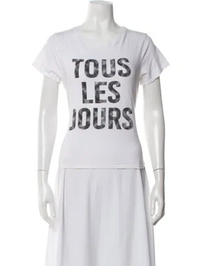 Pre-owned Cinq À Sept Graphic Print Crew Neck T-shirt In White