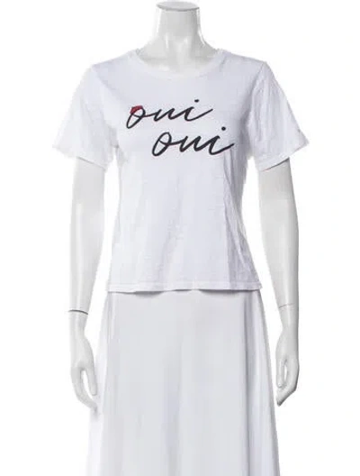 Pre-owned Cinq À Sept Graphic Print Crew Neck T-shirt In White