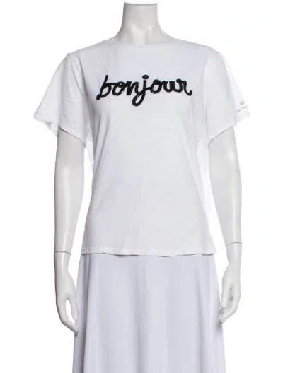 Pre-owned Cinq À Sept Graphic Print Crew Neck T-shirt In White