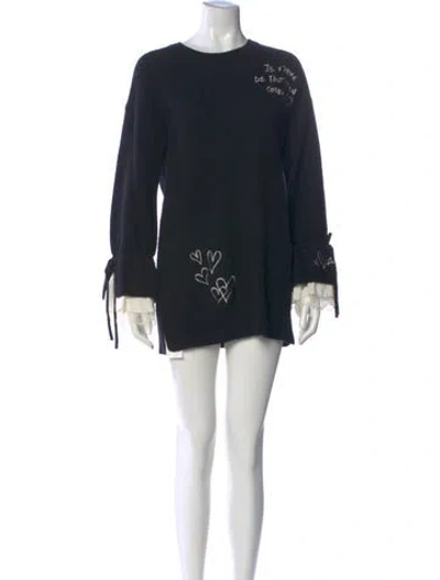 Pre-owned Cinq À Sept Graphic Print Mini Dress In Black