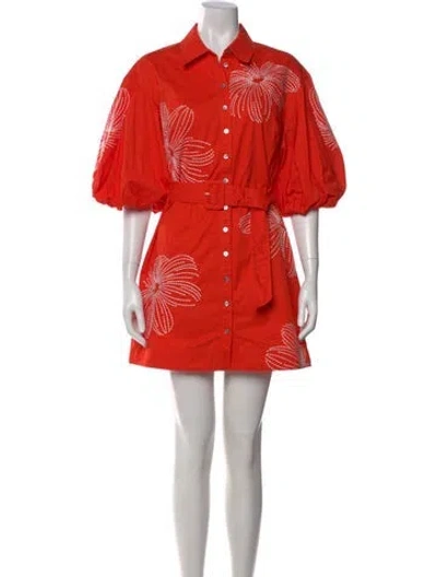 Pre-owned Cinq À Sept Graphic Print Mini Dress In Pink