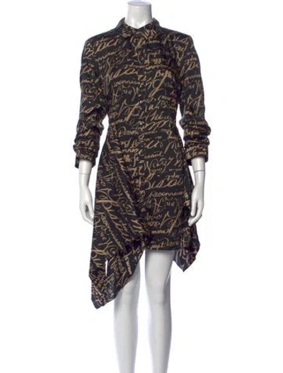 Pre-owned Cinq À Sept Graphic Print Mini Dress W/ Tags In Blue