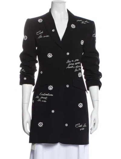Pre-owned Cinq À Sept Graphic Print Peacoat In Gray