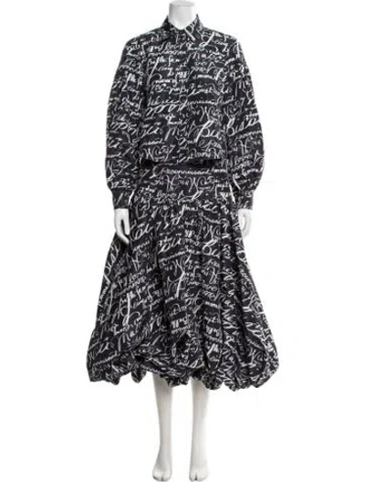 Pre-owned Cinq À Sept Graphic Print Skirt Set In Multi