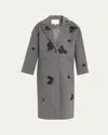 Cinq À Sept Gravis Crystal Ivy Mid-length Coat In Gray
