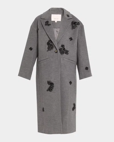 CINQ À SEPT GRAVIS CRYSTAL IVY MID-LENGTH COAT