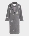 Cinq À Sept Cinq A Sept Gravis Crystal Embellished Coat In Heather Grey