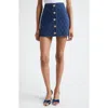 Cinq À Sept Gretchen Quilted Denim Mini Skirt In Medium Wash