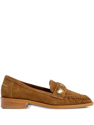 Cinq À Sept Gretta Hearts Suede Loafers In Multi