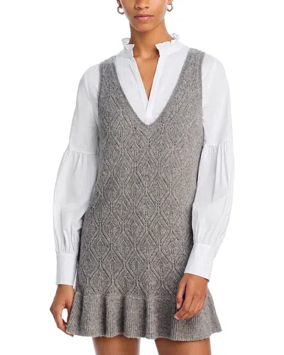 Cinq À Sept Cinq A Sept Greysen Layered Mini Dress In Heather Grey