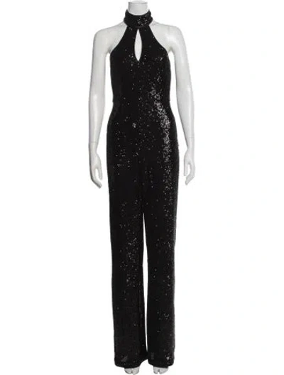 Pre-owned Cinq À Sept Halterneck Jumpsuit In Black