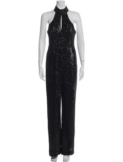Pre-owned Cinq À Sept Halterneck Jumpsuit In Blue