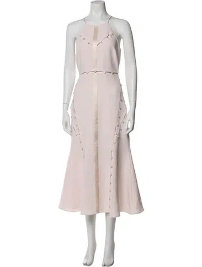 Pre-owned Cinq À Sept Halterneck Long Dress W/ Tags In Pink