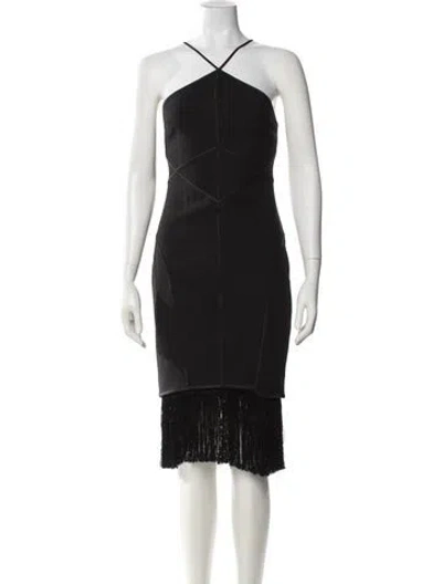 Pre-owned Cinq À Sept Halterneck Mini Dress In Black