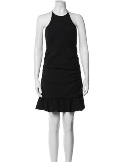 Pre-owned Cinq À Sept Halterneck Mini Dress In Black
