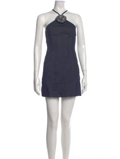 Pre-owned Cinq À Sept Halterneck Mini Dress In Blue