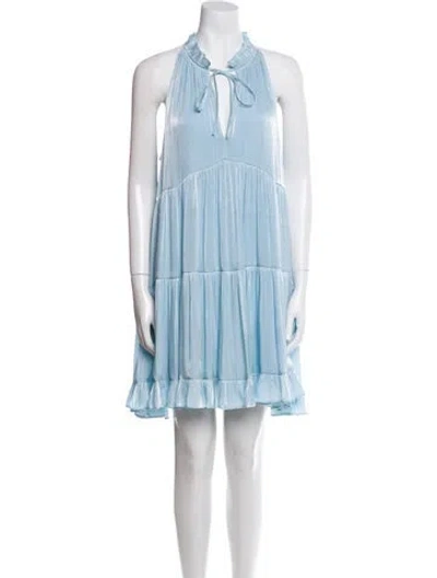 Pre-owned Cinq À Sept Halterneck Mini Dress In Blue