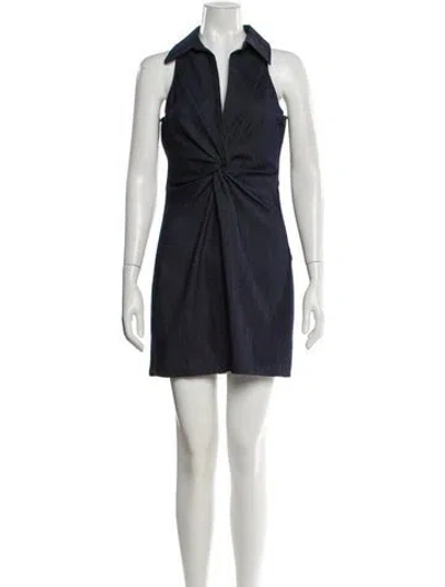 Pre-owned Cinq À Sept Halterneck Mini Dress In Gray