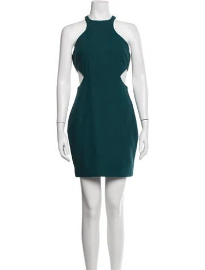Pre-owned Cinq À Sept Halterneck Mini Dress In Green