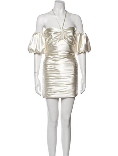 Pre-owned Cinq À Sept Halterneck Mini Dress In Neutral